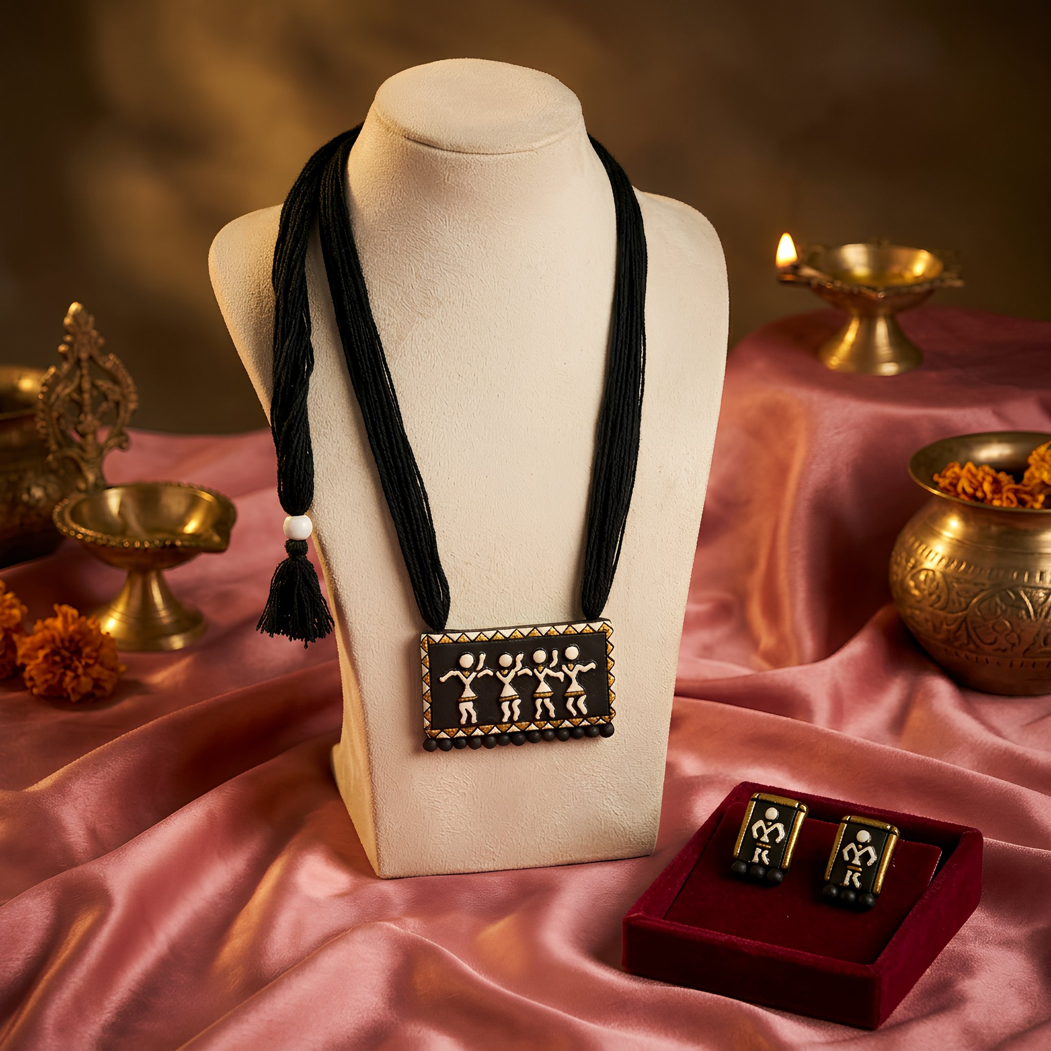 Necklace Set for Women and Girls, Handmade Terracotta Jewelry, Handmade Necklace earring Set for Daily Use, Occasion