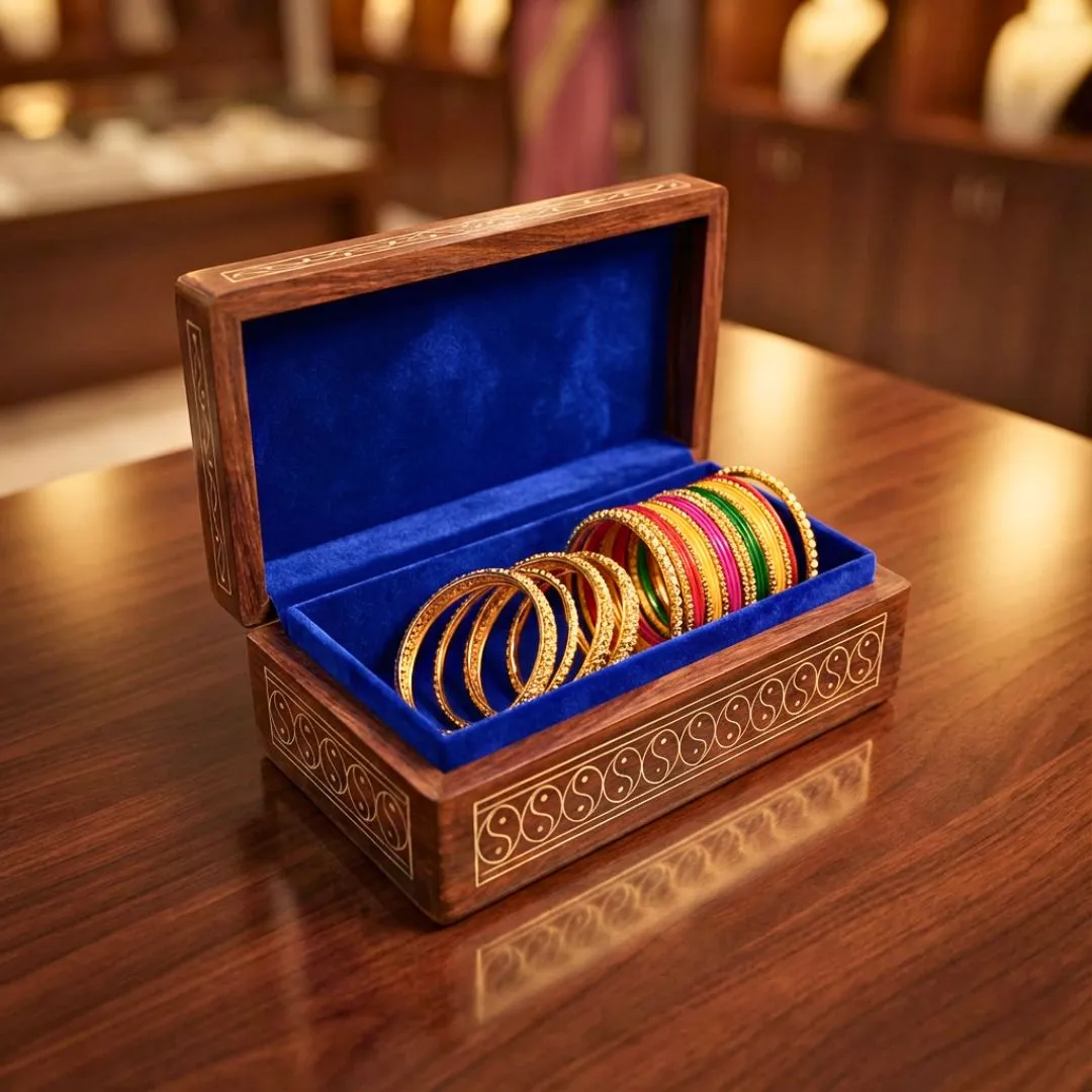 Mystic Vines Wooden Tarkashi Inlay Box 