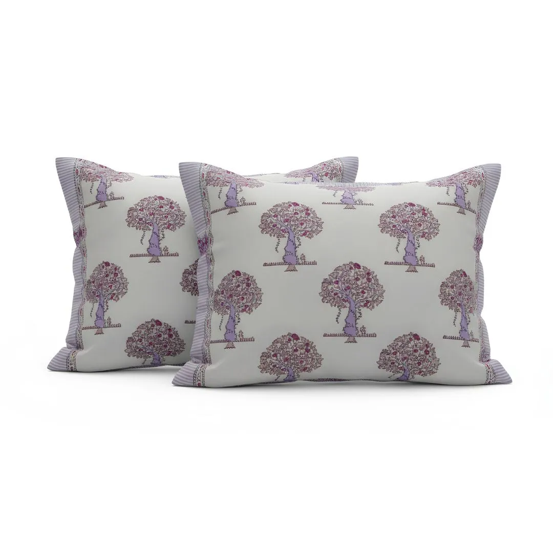 Single-Sided Block Printed Double Bedsheet in Soft Pink Floral Motif