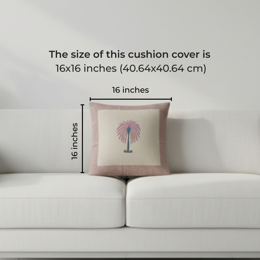 Block Printed Cotton Cushion Covers with Instrument Motif (Set of 2)