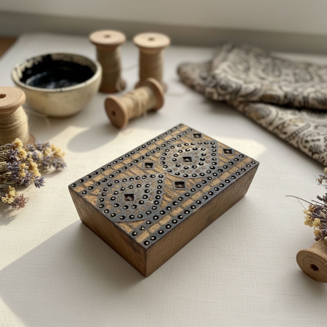 Handcrafted Roheda Wood Block for Textile and Paper Printing