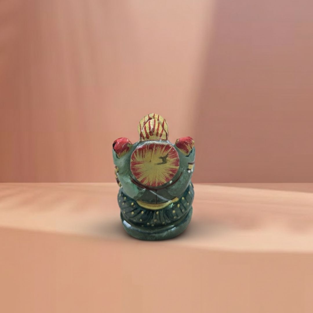 Aventurine Stone Ganesh Idol for Home Decor and Positive Energy