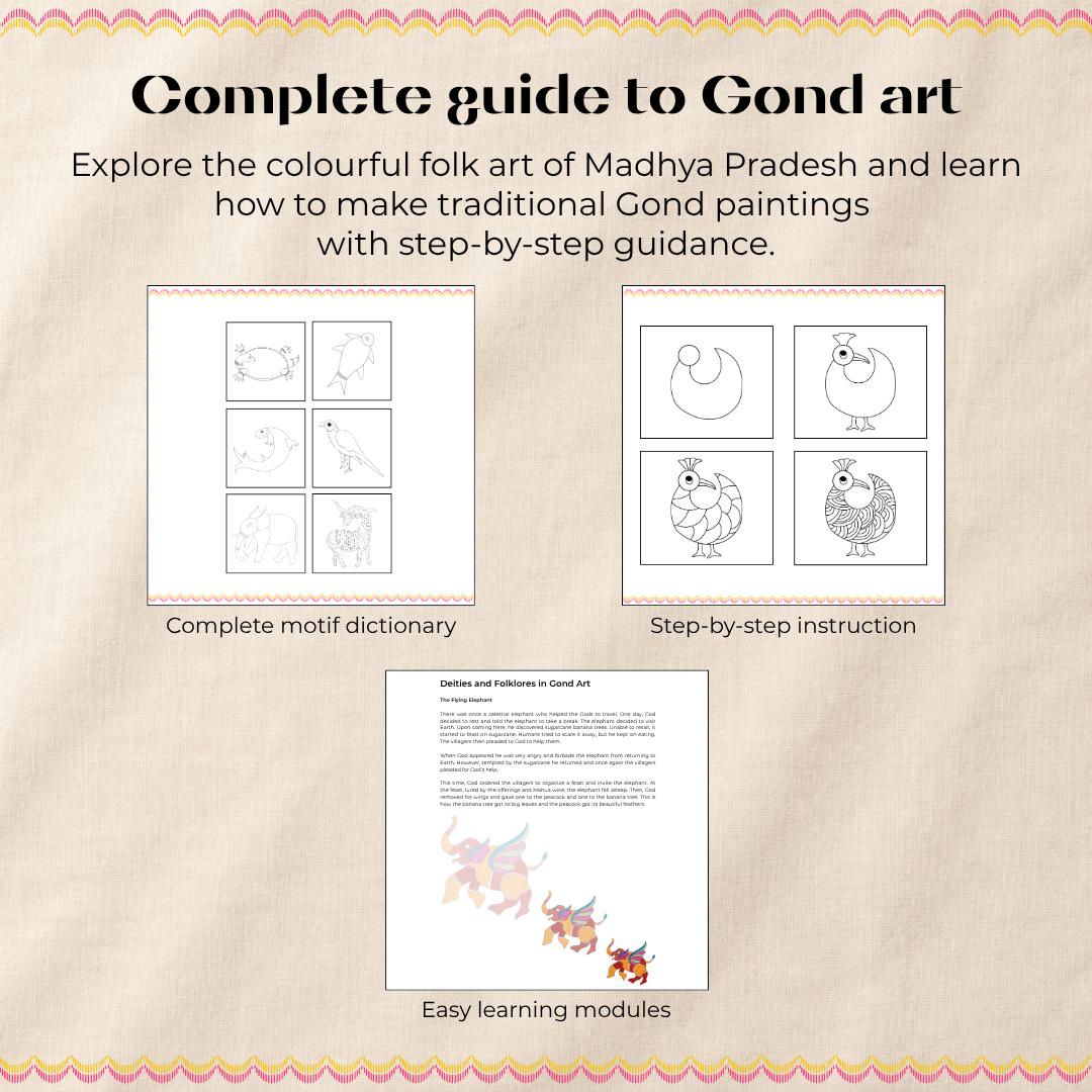 Artventures of Gond – Indian Tribal Coloring & Activity Book (Set of 3)