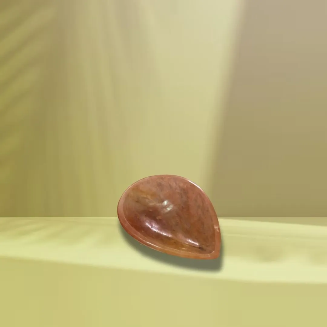 Handcrafted Red Quartz Tea Light Holder for Warm Ambient Decor
