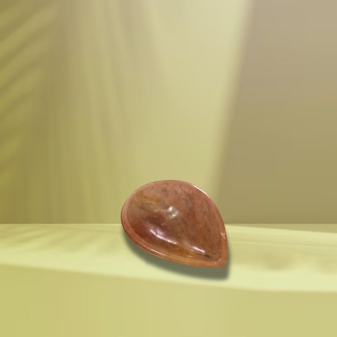 Handcrafted Red Quartz Tea Light Holder for Warm Ambient Decor