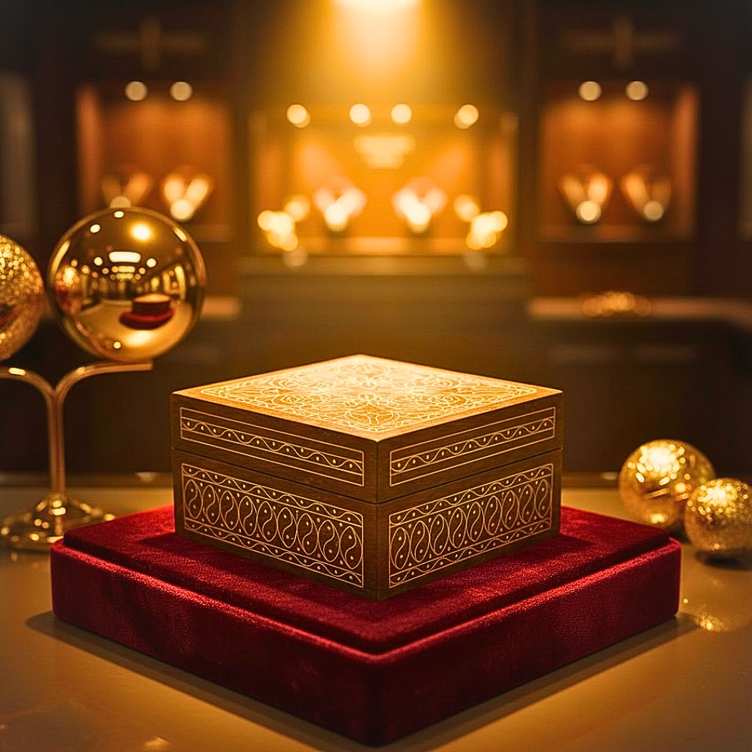 Blooming Heritage Wooden Tarkashi Inlay Box 