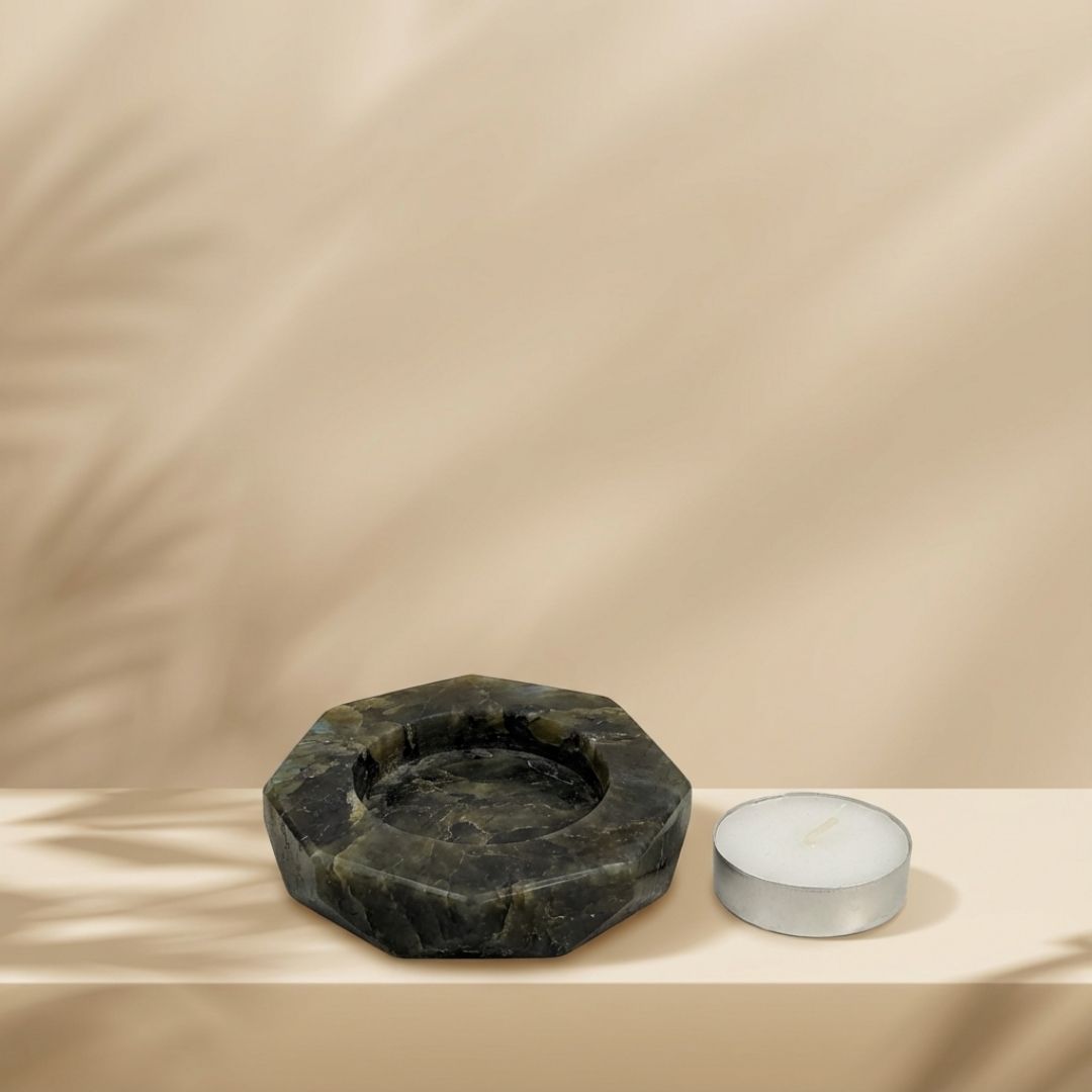 Blue Quartz Tea Light Candle Holder