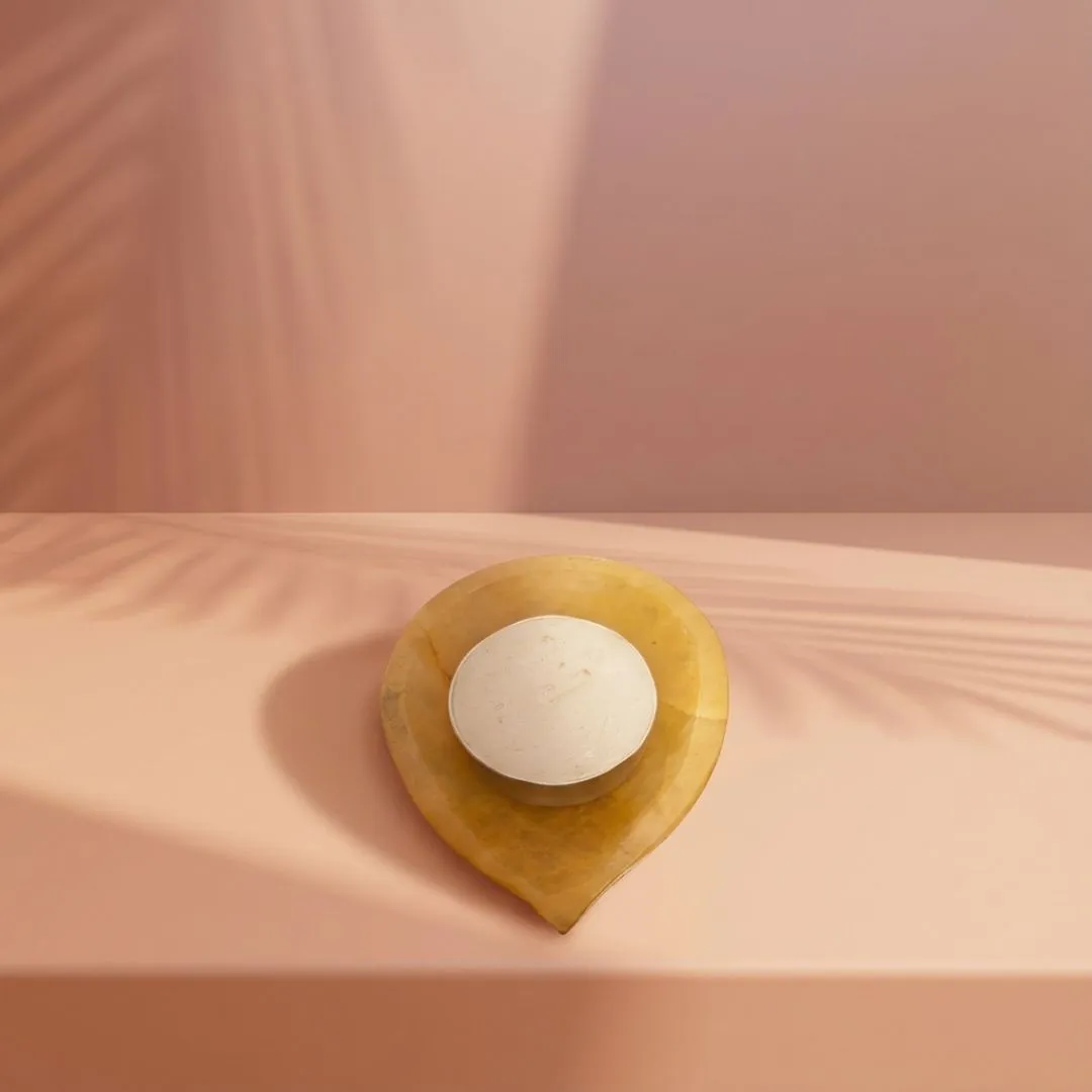 Yellow Quartz Tea Light Holder for Warm Ambient Decor