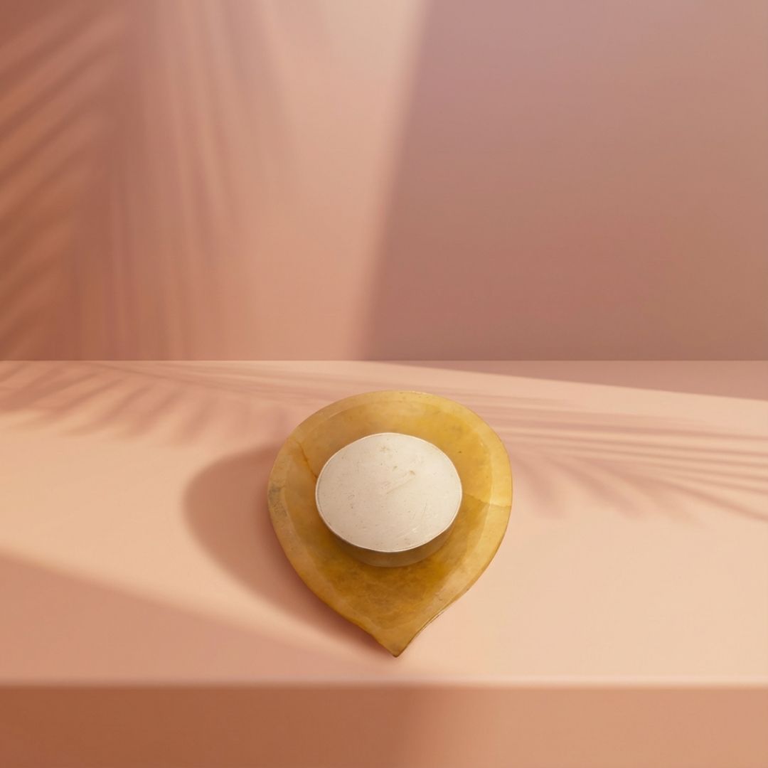 Yellow Quartz Tea Light Holder for Warm Ambient Decor
