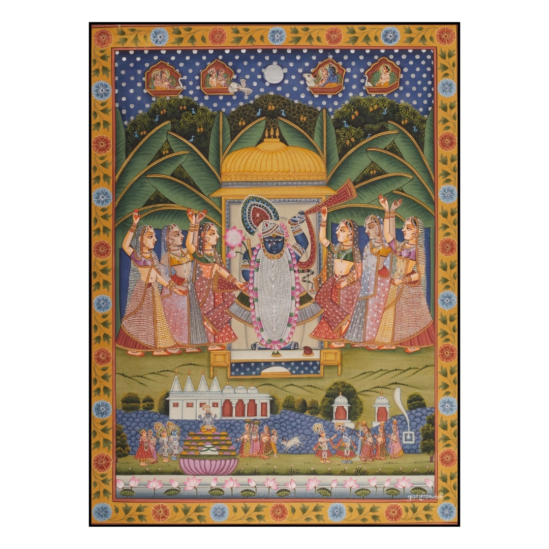 Pichwai Radiant Sharat Poornima Painting