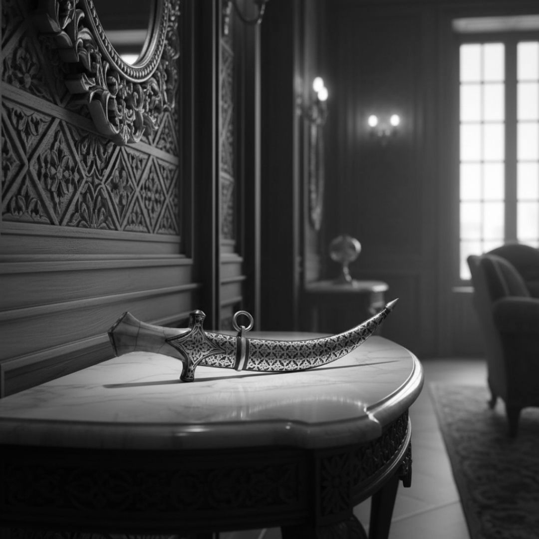 Camel Bone Handle Dagger with Koftgari Metal Inlay Craft