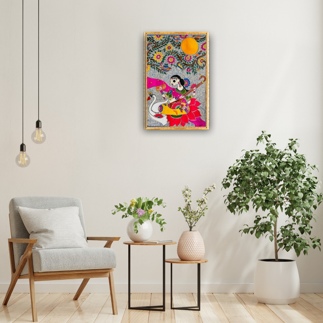 Madhubani Saraswati Painting 