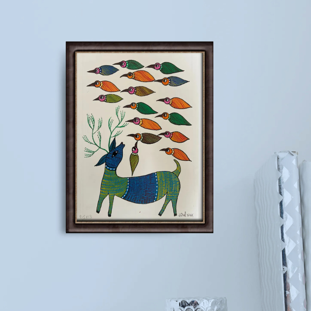 Barasingha and  Birds