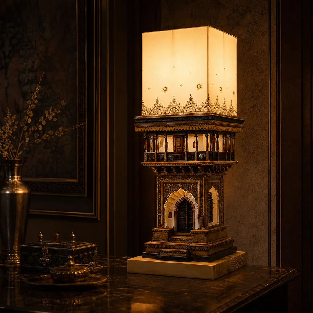 Sehar Haveli Lamp – Miniature Urban Haveli Facade | Handcrafted Heritage Light