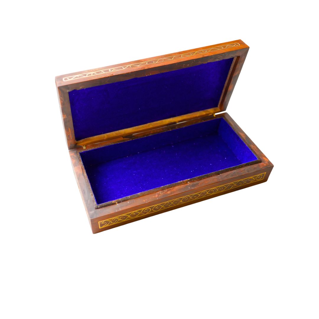 Floral Harmony Wooden Tarkashi Inlay Storage Box