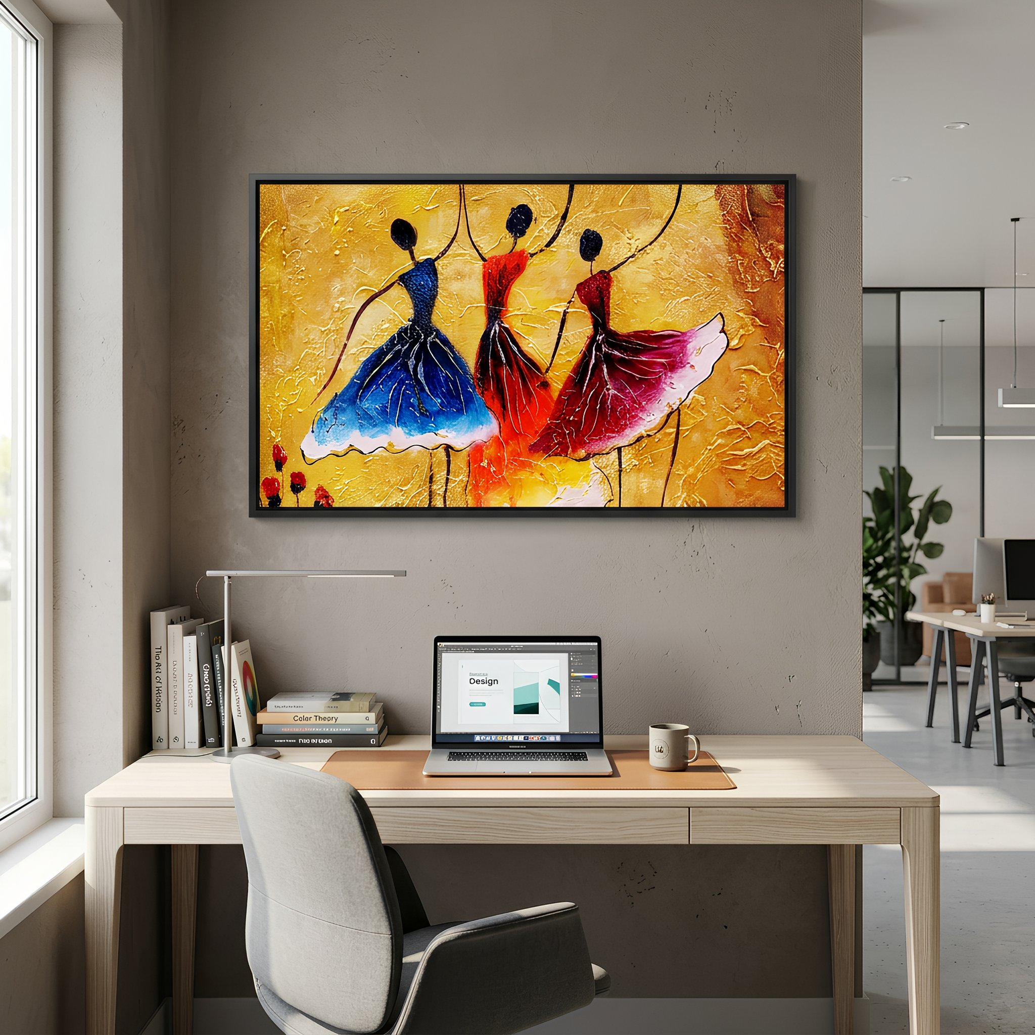 Handmade Dancing Women Abstract Canvas Painting