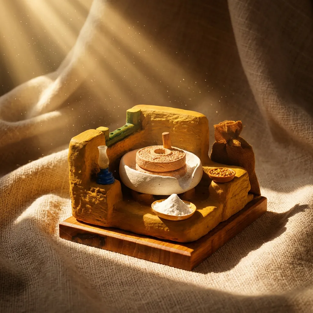 Rustic Aata Chakki Village Miniature Decor (Yaado Ke Kone)