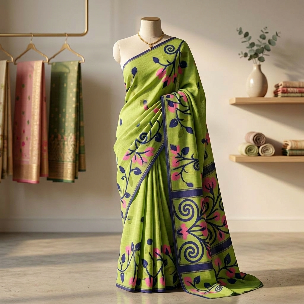 Dhaka Jamdani Cotton Silk