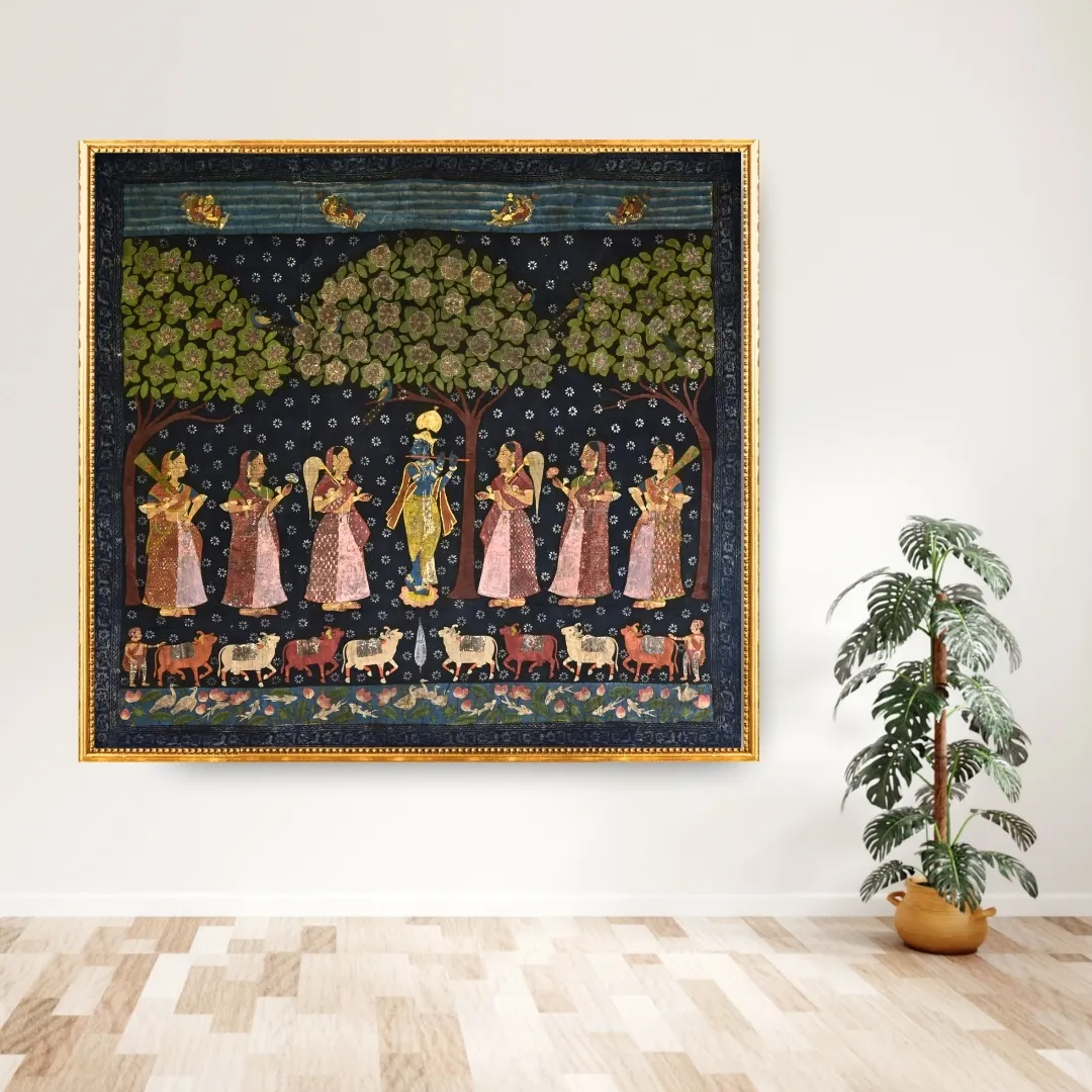 Krishna with Gopis Under Tree - 04