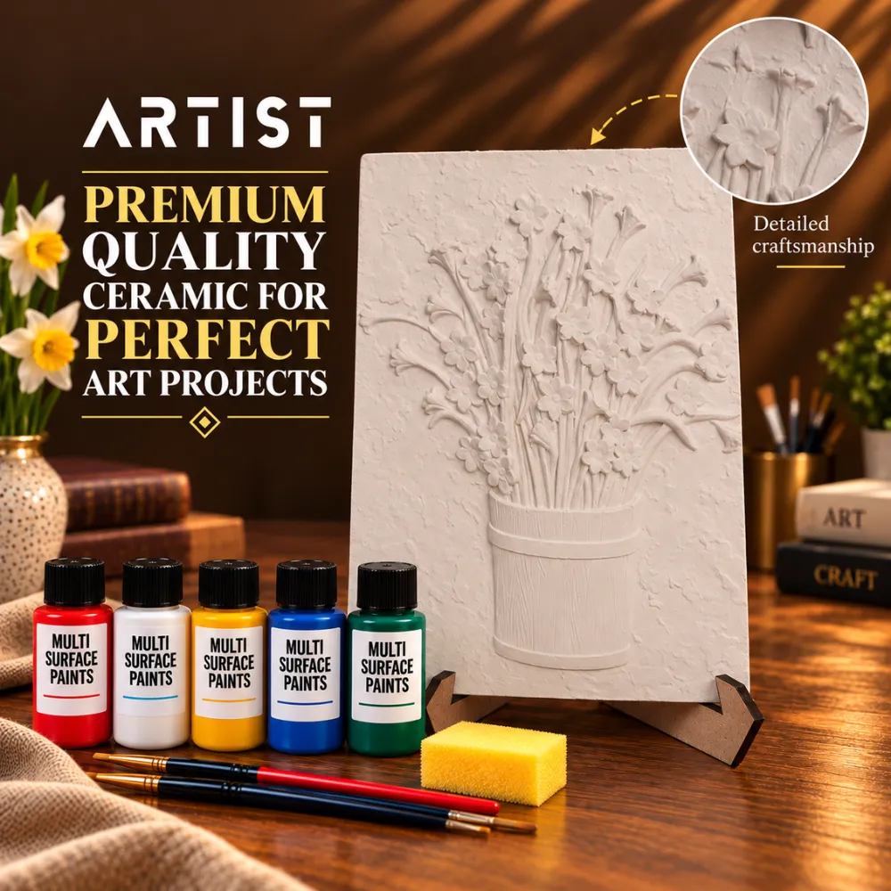 Craftopedia Paint Your Own Daffodil Painting Kit for Adults | DIY Art Set & Activity Kit