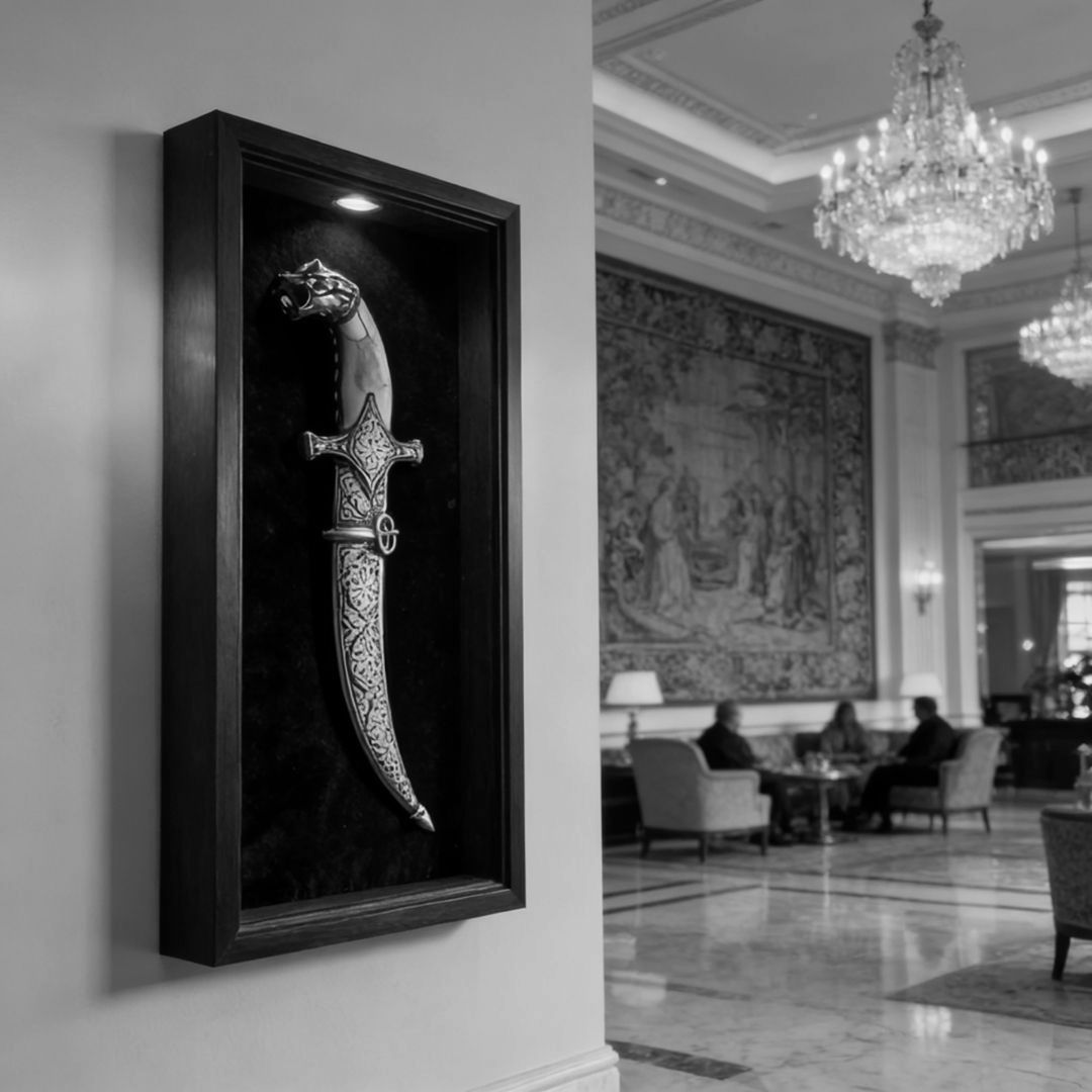 Decorative Koftgari Dagger with Handcrafted Metal Inlay Detailing