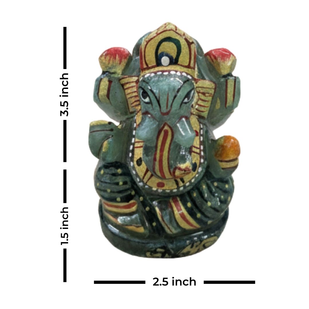 Aventurine Stone Ganesh Idol for Home Decor and Positive Energy