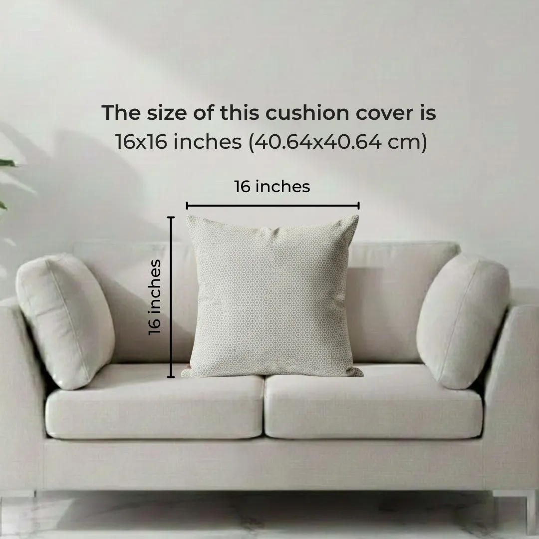 Block Printed Cotton Cushion Covers with Subtle All-Over Pattern (Set of 2)