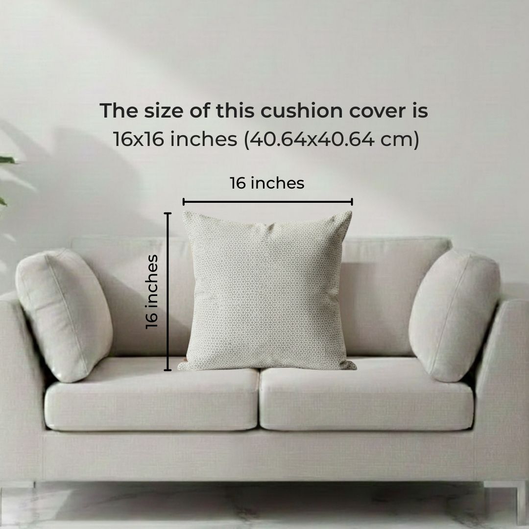 Block Printed Cotton Cushion Covers with Subtle All-Over Pattern (Set of 2)