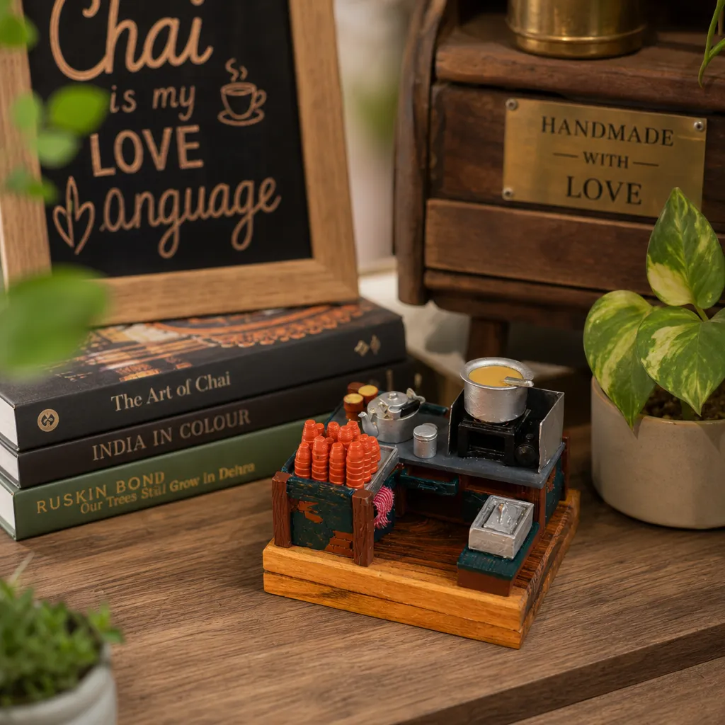 Handmade Chai Stall Miniature Decor (Yaado Ke Kone)