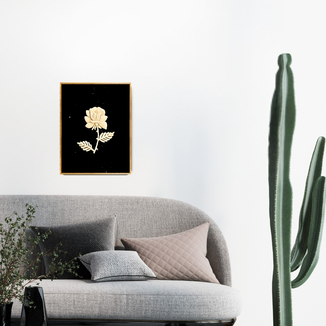 Small Rose with Two Leaves