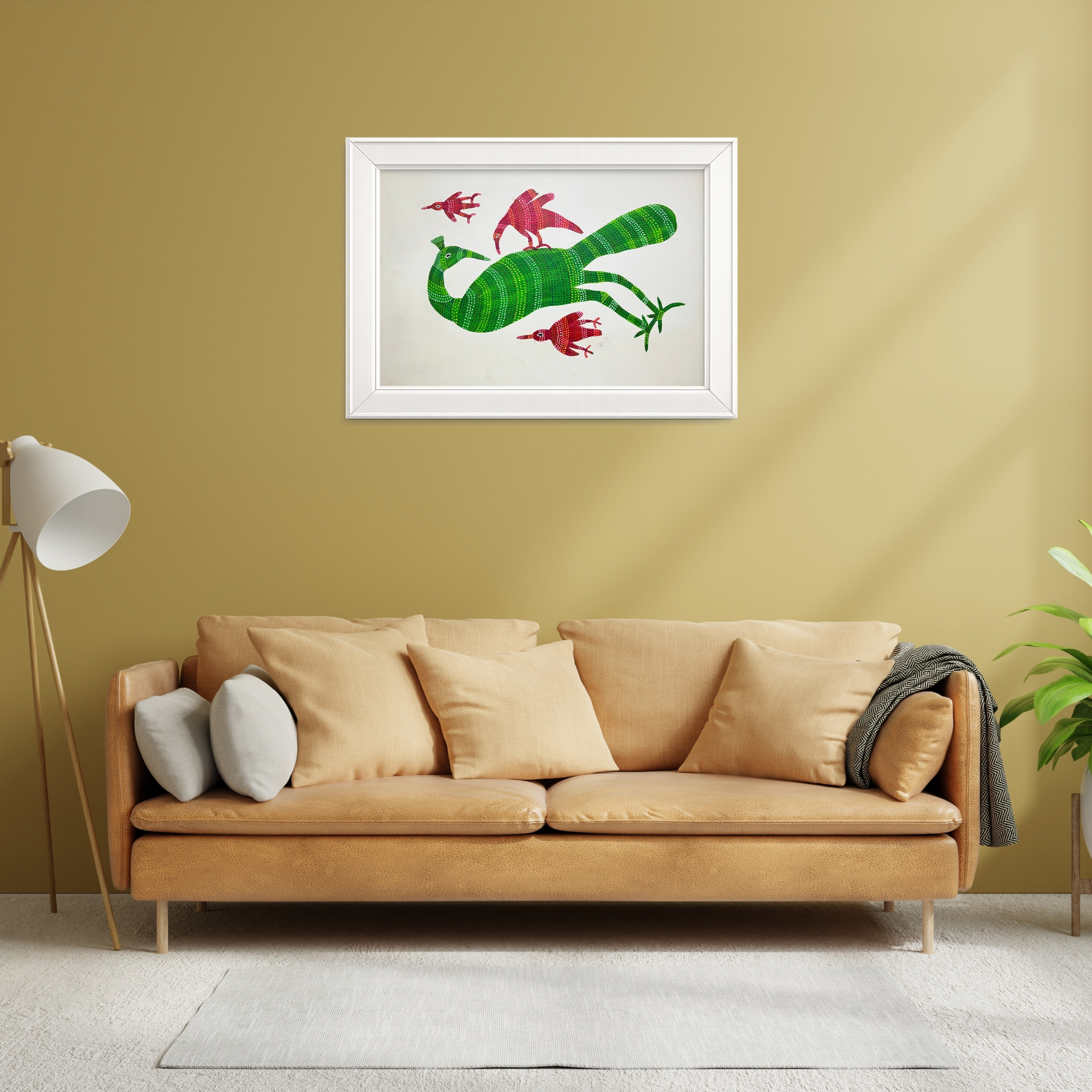 Birds Pecking on Peacock