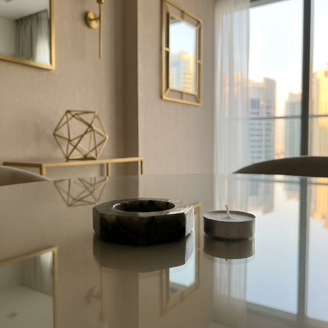 Blue Quartz Tea Light Candle Holder