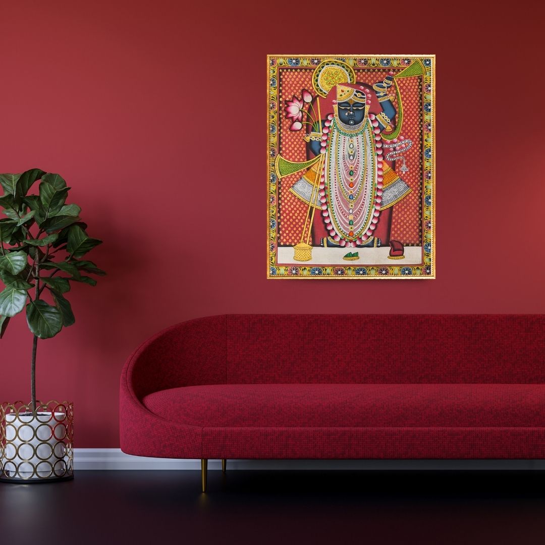 Pichwai Painting - Shrinathji, The Moonlit Majesty 