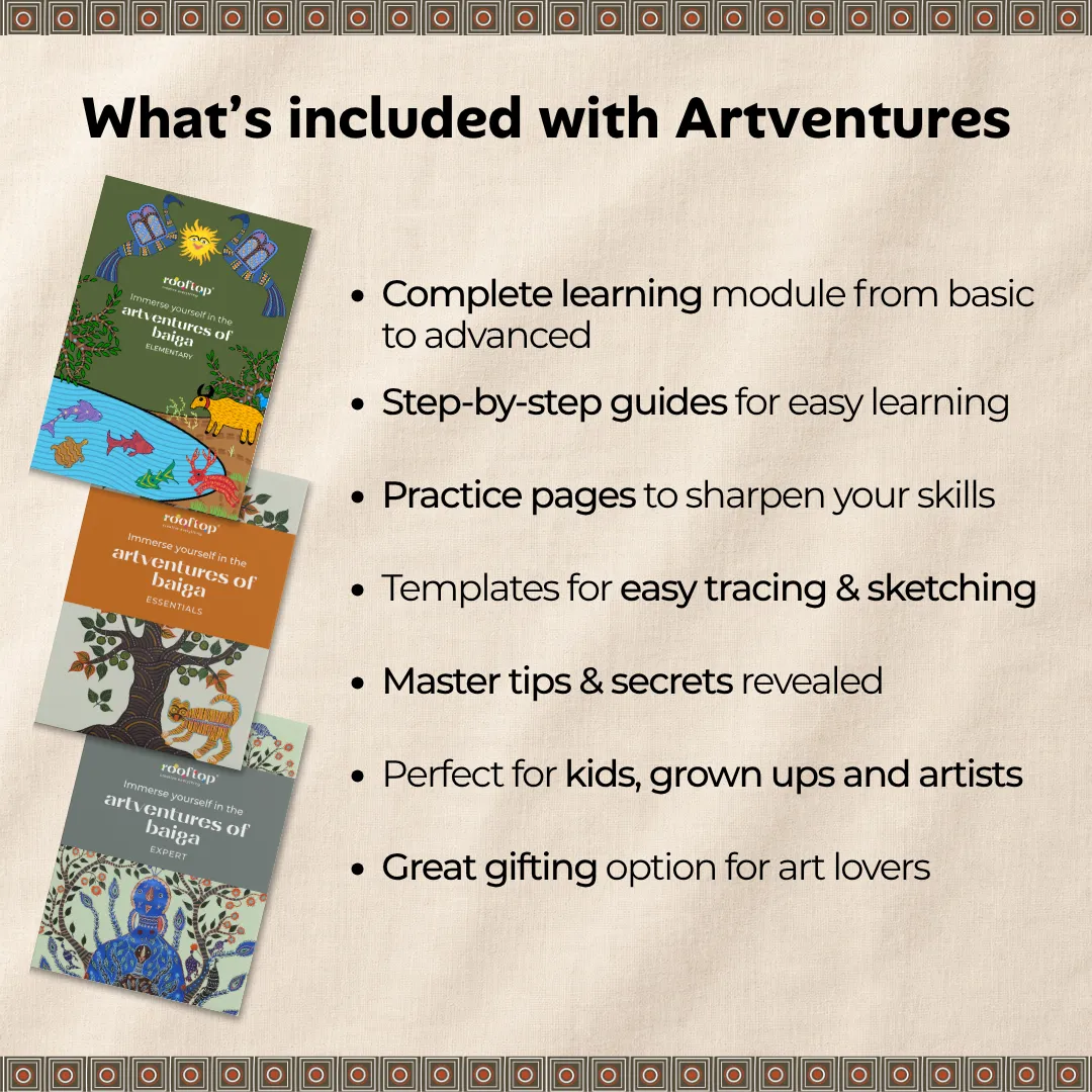 Artventures of Baiga: The Complete Guide to Madhya Pradesh's Tribal Art (Set of 3)