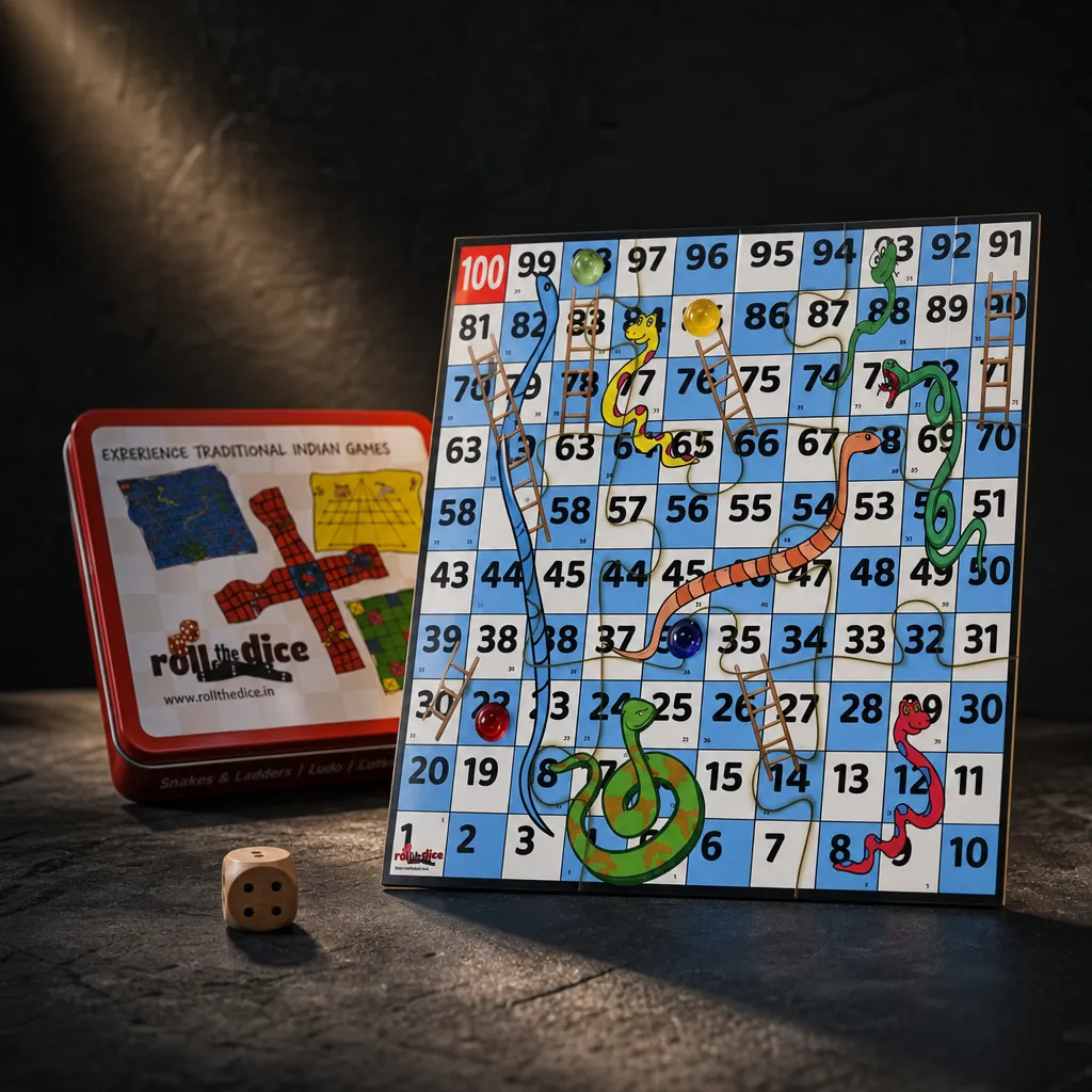 2-in-1 Snakes & Ladders and Ludo Board Game Set | Wooden Family Fun