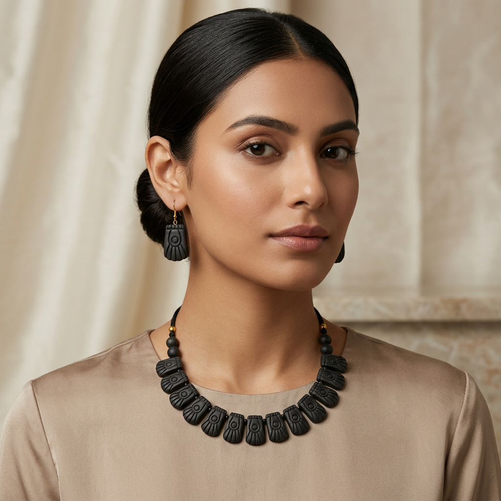 handmade terracotta jewellery set