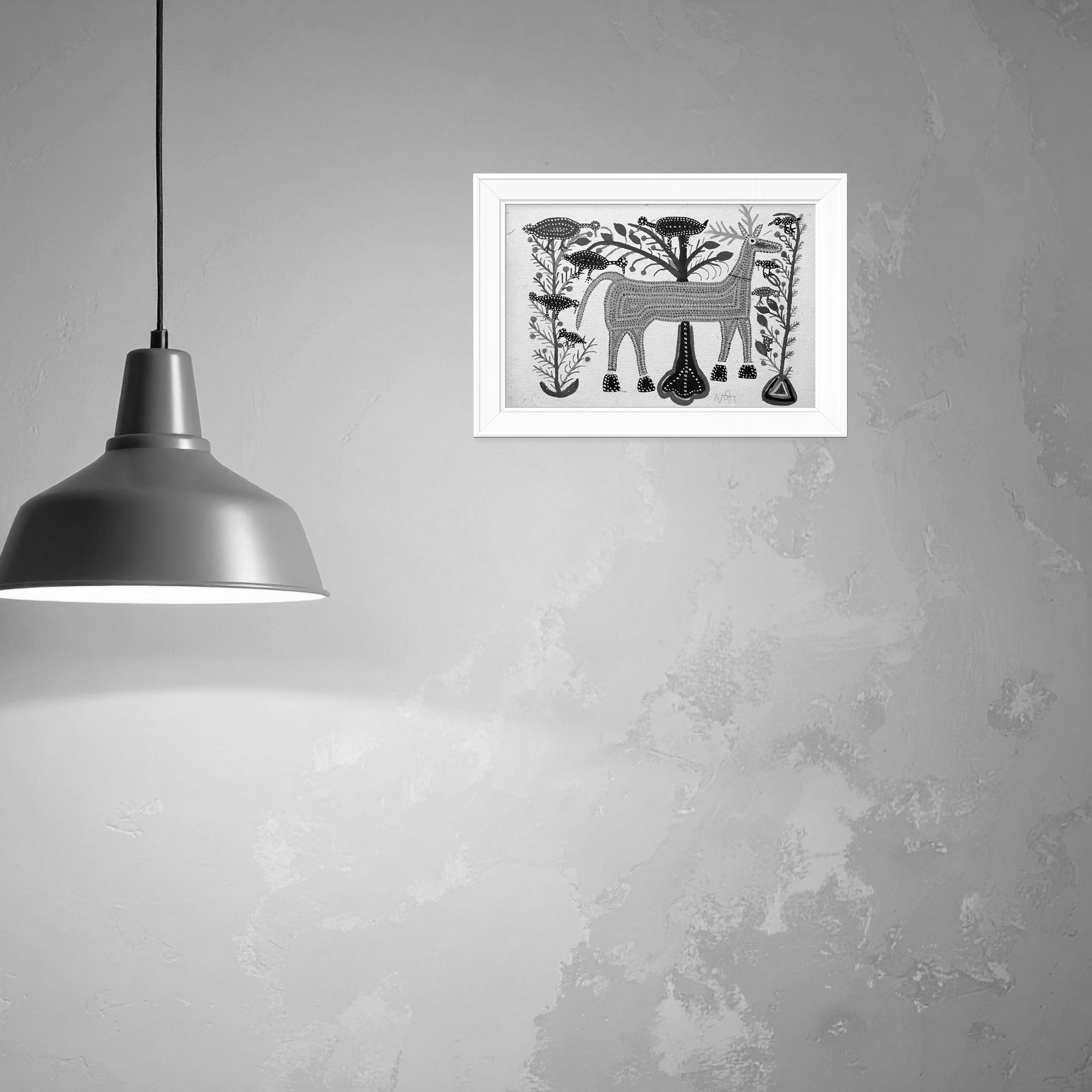 Barasingha in Bhil Art