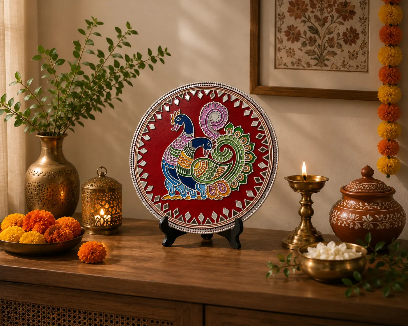 Lippan Kaam: Peacock in Colour