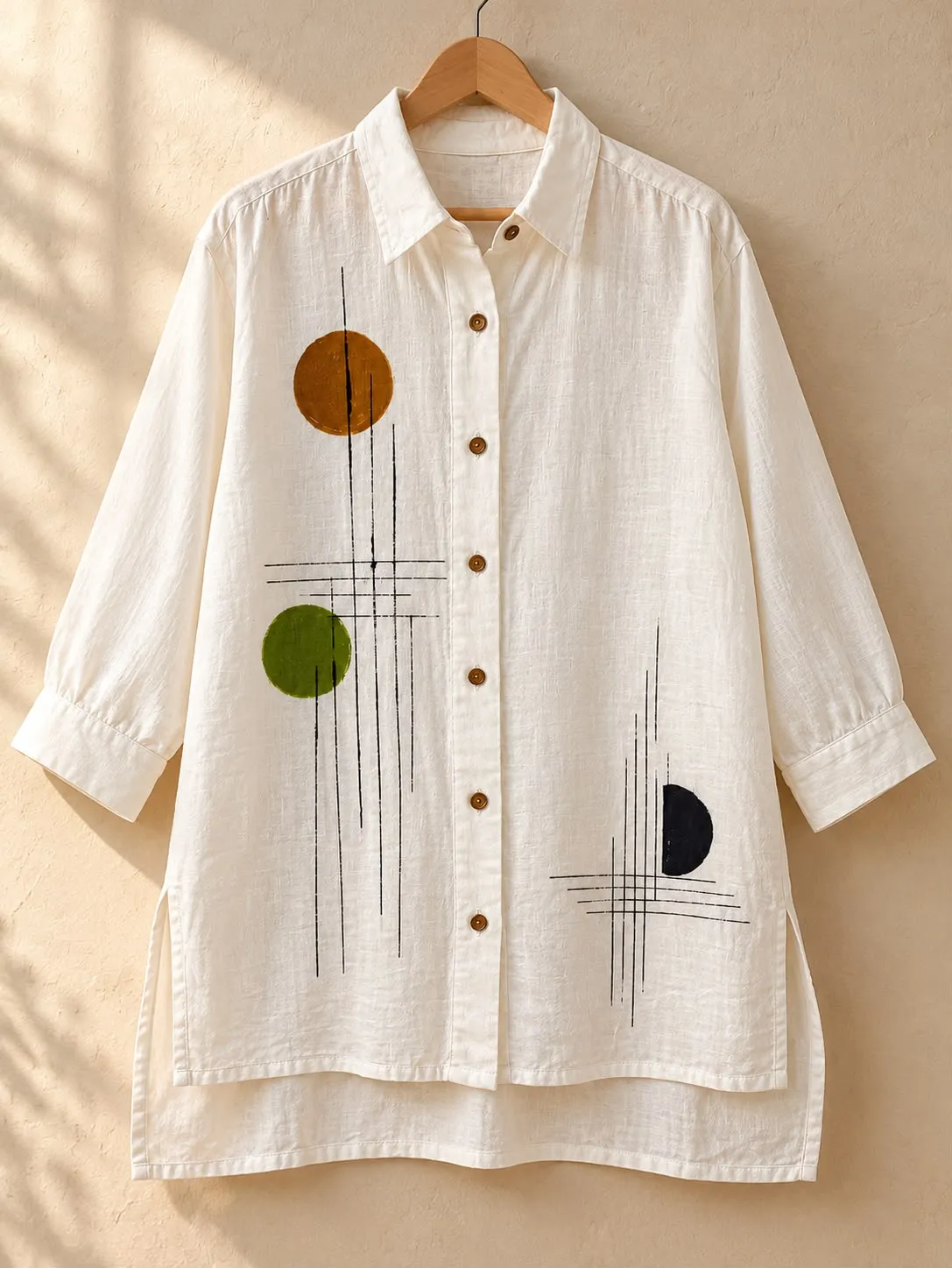 The Art of Geometry — Hand-Painted Tunic Shirt
