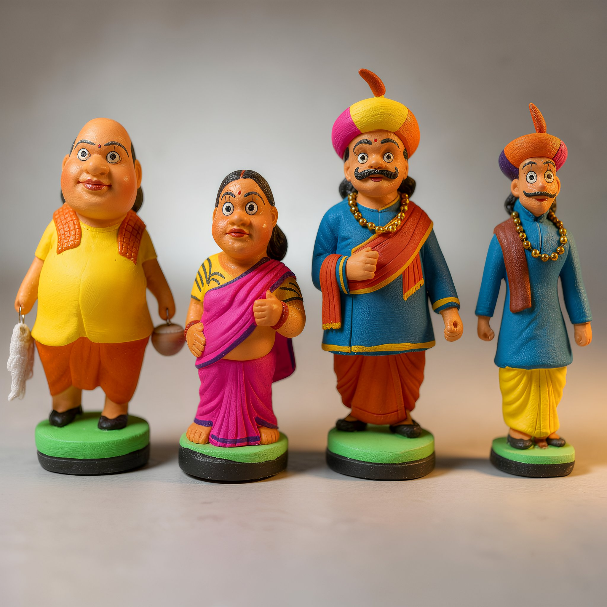 Maharashtrian Family Clay Dolls