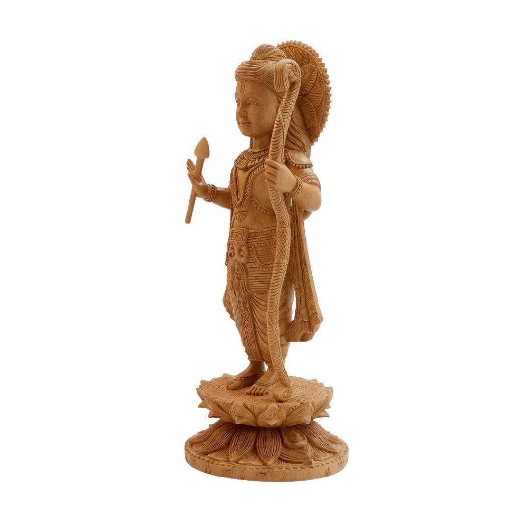 Lord Rama Standing Idol with Bow and Arrow on Lotus Base 