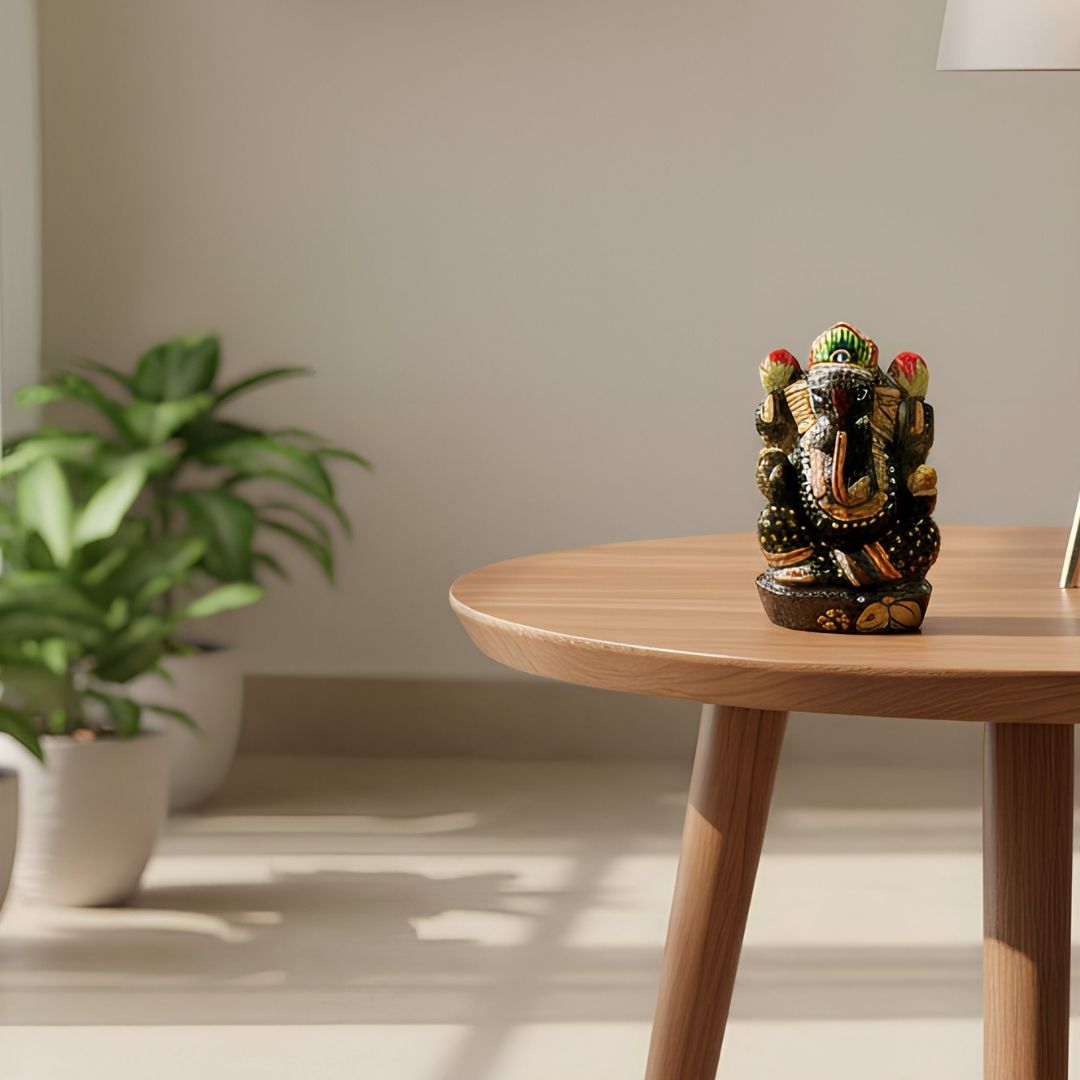 Labradorite Carved Ganesh Idol in Natural Gemstone