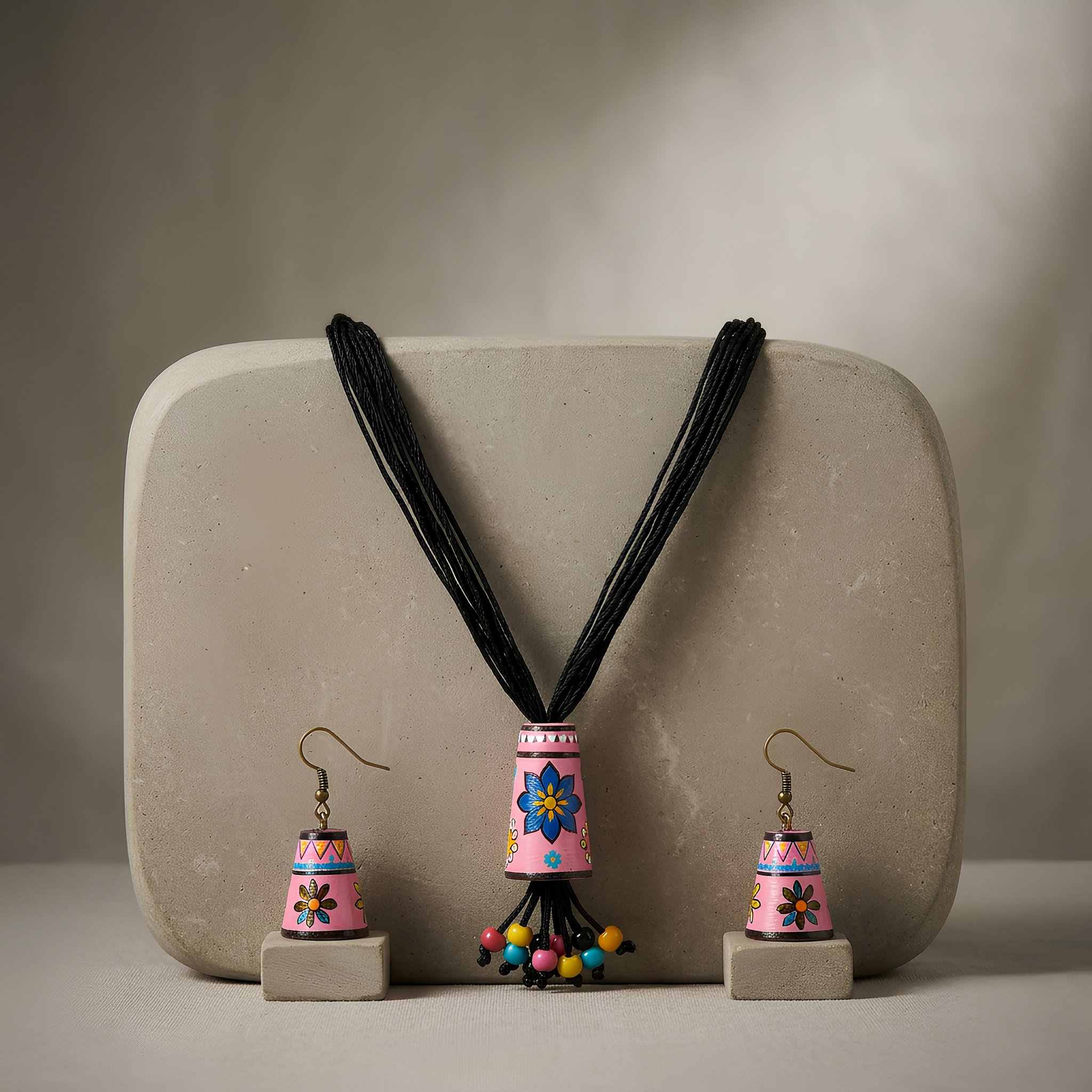 Clay jewelry Necklace Set for Women and Girls, Handmade Terracotta Jewelry, Handmade