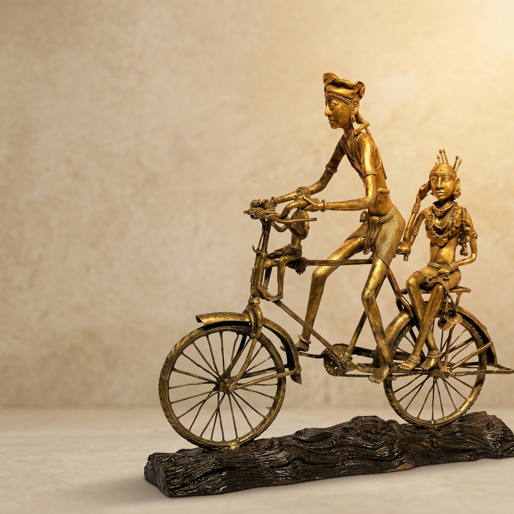 Dhokra Sculpture  -  A Family Rides