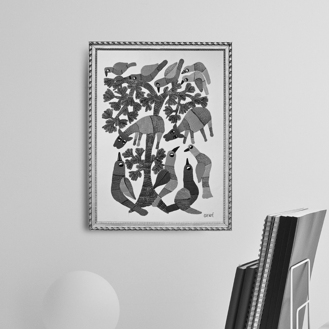 Two Calves and Birds