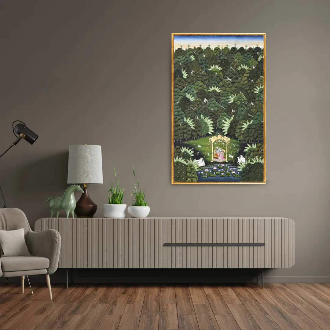 Pichwai Painting Radha Krishna in Forest