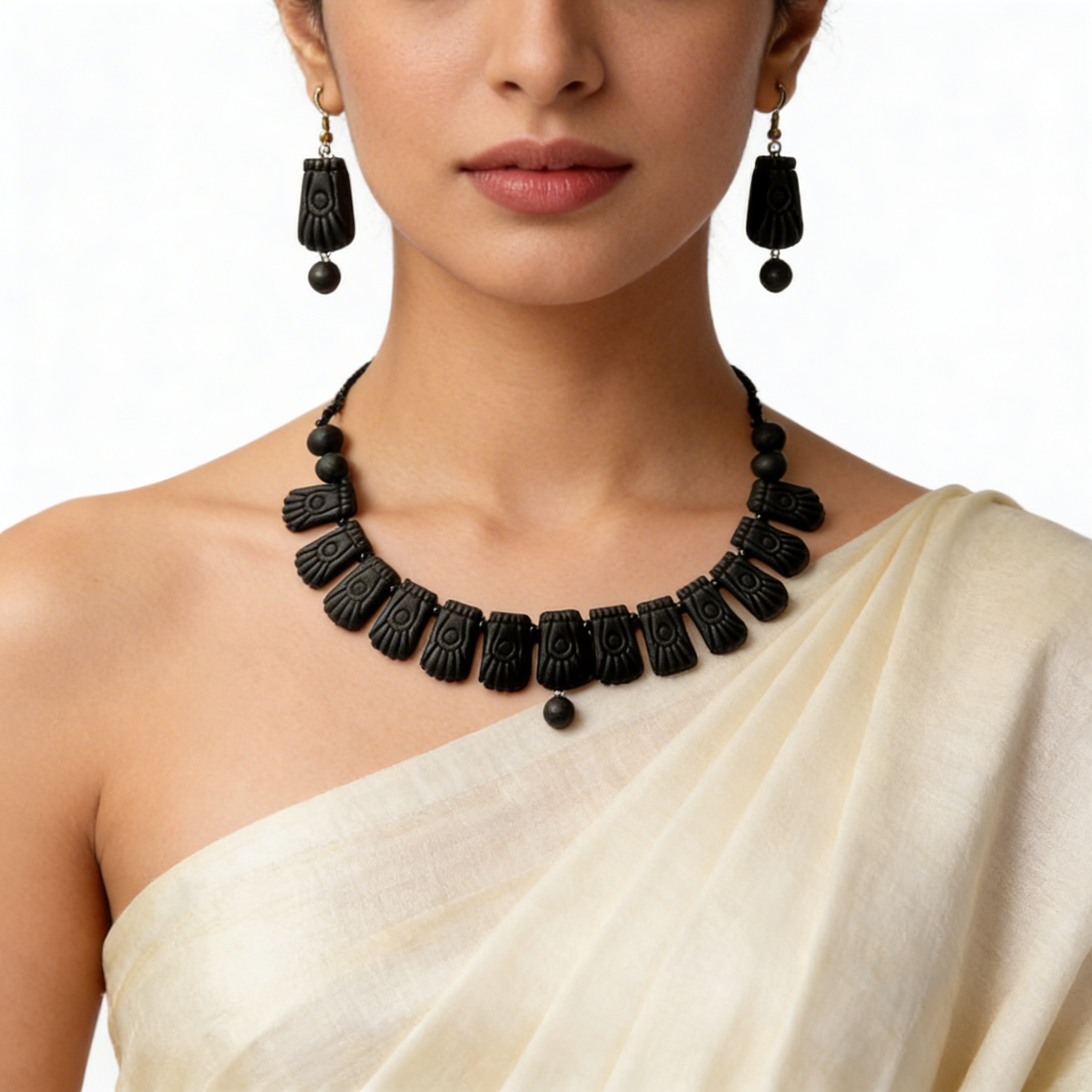 handmade terracotta jewellery set