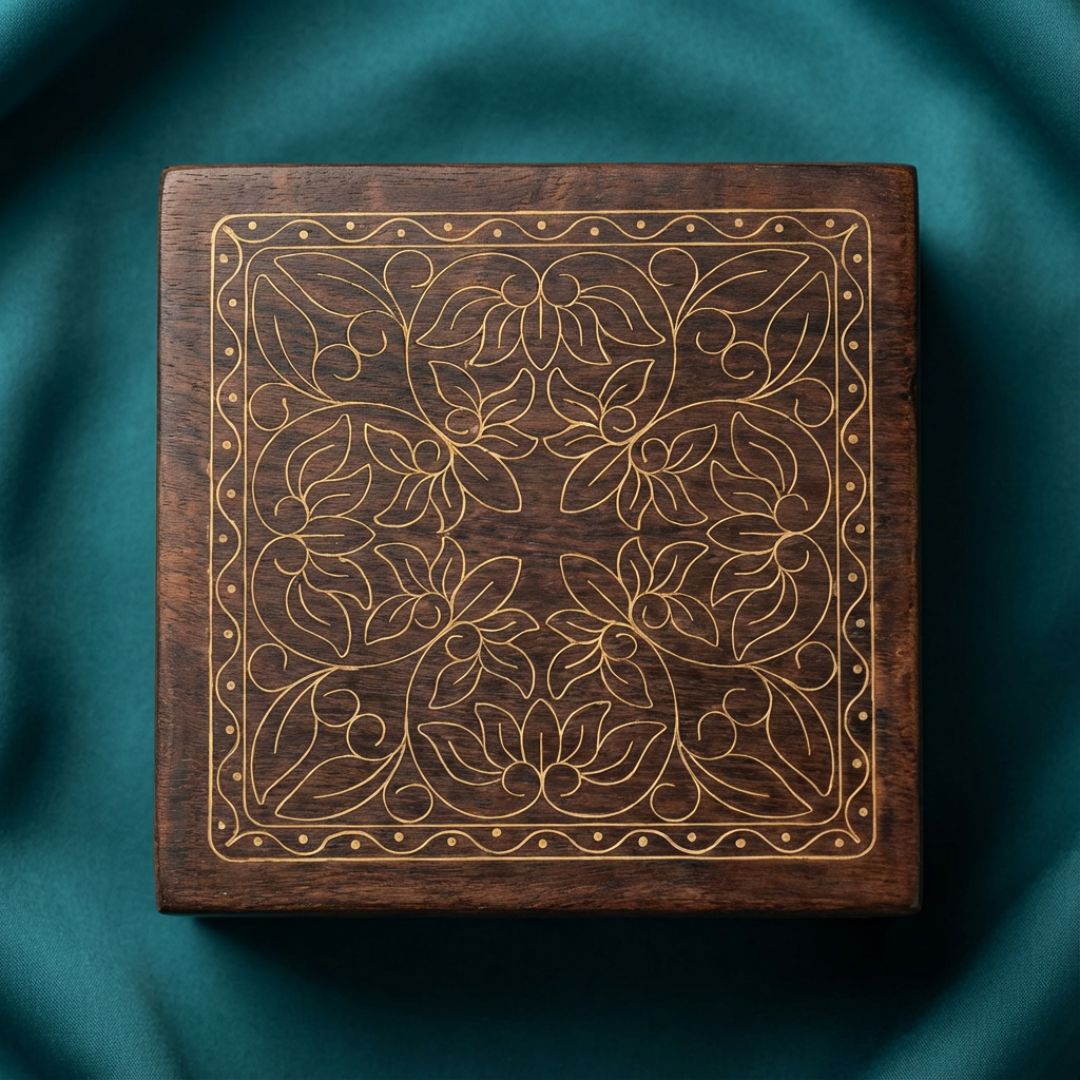 Blooming Heritage Wooden Tarkashi Inlay Box 