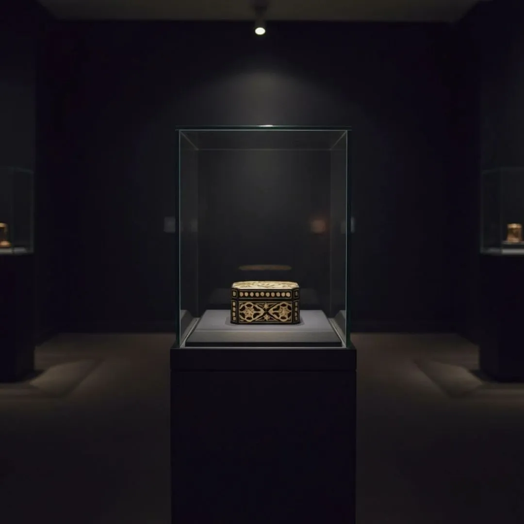 Decorative Handcrafted Koftgari Box with Traditional Metal Inlay