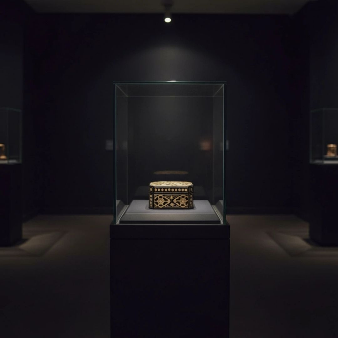 Decorative Handcrafted Koftgari Box with Traditional Metal Inlay